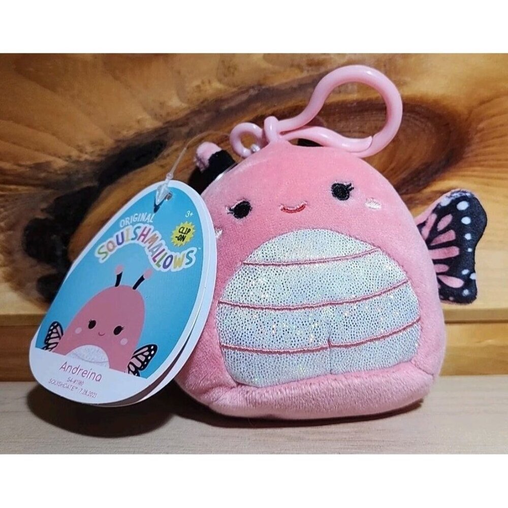 Squishmallows Andreina Butterfly Clip On Plush Toy Kellytoy Clips NWT